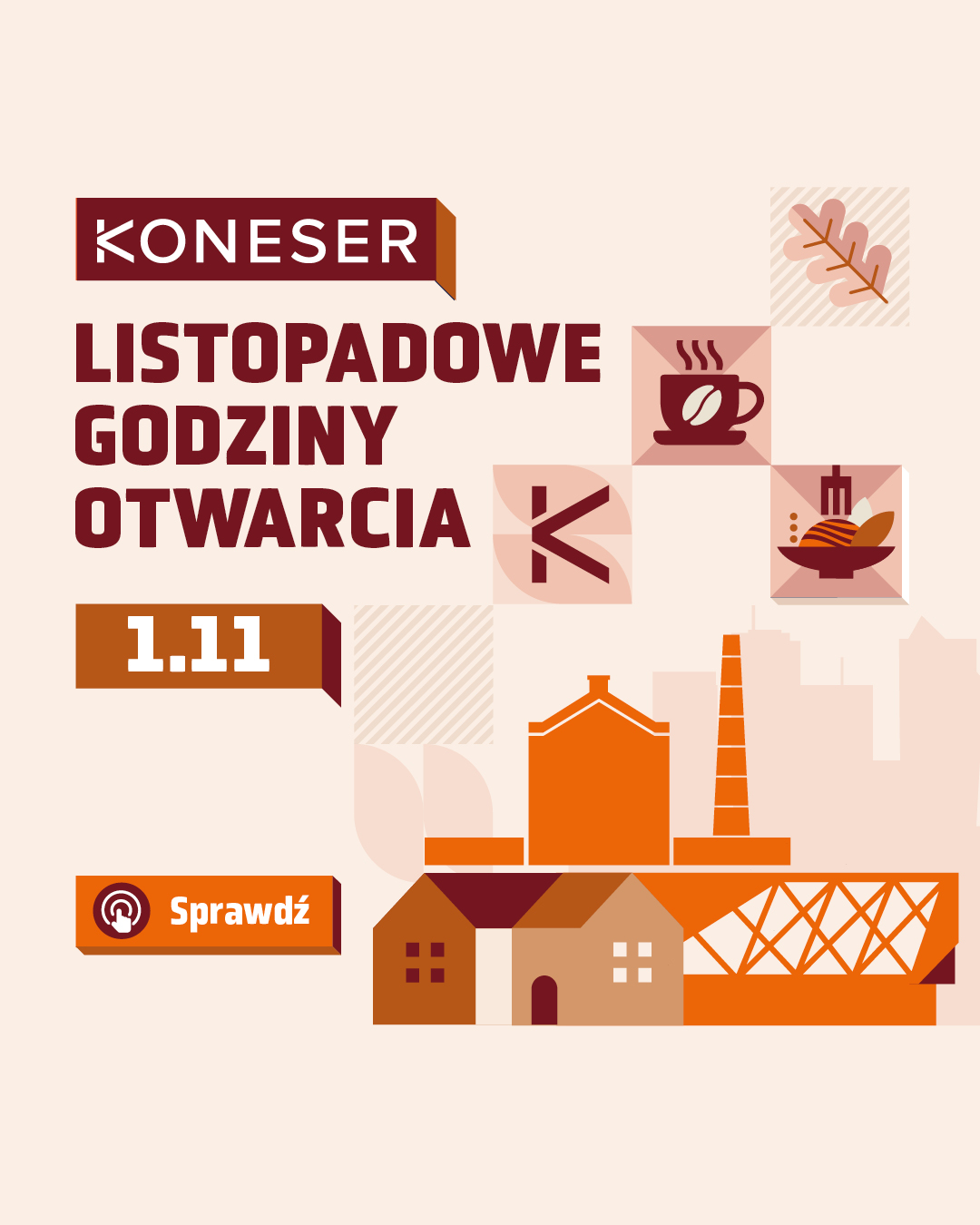 Sprawdź listopadowe godziny otwarcia w Centrum Praskim Koneser. 🍂

Link znajdziesz w bio.

#dozobaczenia!