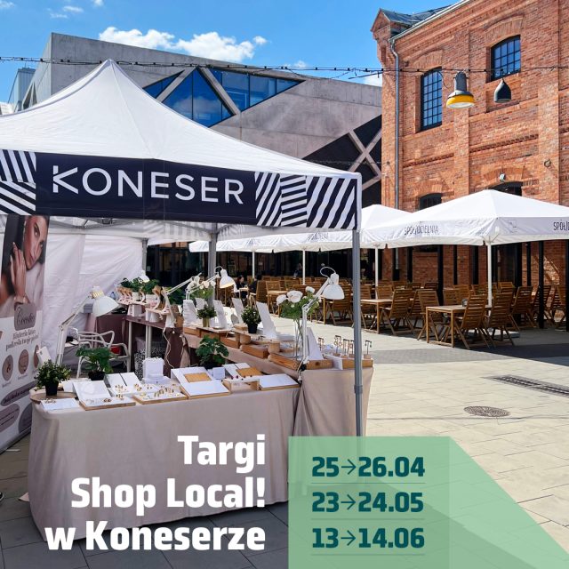 @shoplocal_targi w Koneserze! 🛍️  Sprawdź harmonogram najbliższych targów i zaplanuj wizytę. ✨  To świetna okazja, żeby odkryć polskie marki, zobaczyć produkty na żywo i porozmawiać z twórcami - od ubrań po unikalne dodatki, często dostępne tylko online.  📅 Harmonogram targów:
25-26.04
23-24.05
13-14.06  Do zobaczenia w Koneserze! 🌸  #koneser #targi #shoplocal #polskiemarki #warszawa