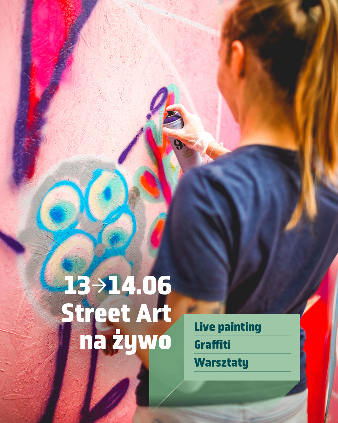 Street art przejmuje Plac Konesera! 🔥  Podczas Urban Art Area na żywo zobaczysz, jak powstają murale i poznasz twórców miejskiej sceny.  Swoje prace tworzyć będą @exer_one, @autone1, @niebieski.robi.kreski, @luks.przez.iks, @mlody_dron, @finerism, @mktsmpl, @fr35ky, @inkoignito. 🖌️  Wydarzenie organizowane przez @urban.art.area.foundation i @leonarda_art_gallery.  📅 13-14.06 | 12-18:00
📍 Plac Konesera  #koneser #urbanartarea #streetart #warszawa #wydarzenia